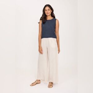 PISTACHE Made In Italy High-Rise 100% Linen Wide Leg Pants